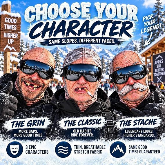 Funny Old Man Face Cover Winter Ski Mask for Outdoor Cosplay Party