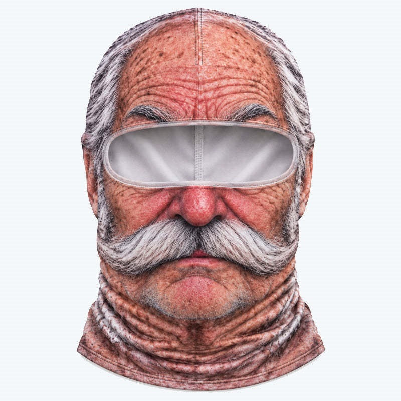 Funny Old Man Face Cover Winter Ski Mask for Outdoor Cosplay Party